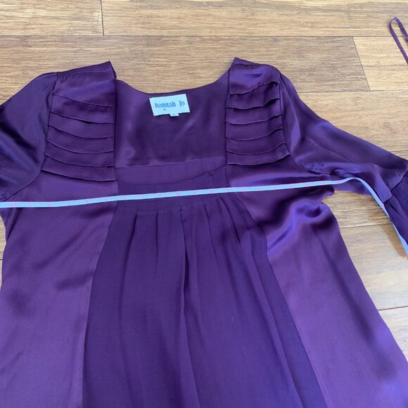 Hannah Jo 2-piece Amethyst Silk Charmeuse Cocktail Dress Womens M ~2008 - Picture 8 of 15